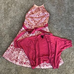 Ann Taylor sleeveless dress with shrug